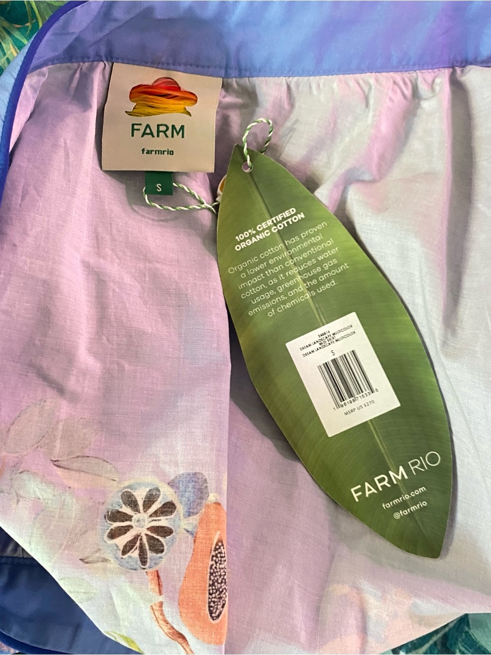 FARM Rio Mushroom Dream Landscape Embroidered Top Skirt Two Piece Set NWT S/M - Picture 15 of 15